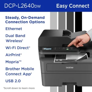 DCP-L2640DW Wireless Compact Monochrome Multi-Function Laser Printer with Copy and Scan, Duplex, Mobile - Image 6