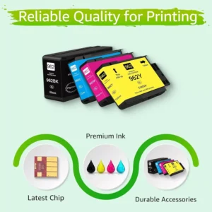 4PK 962 XL Ink Cartridges for HP Officejet Pro 9010 9012 9015 9018 9020 Printer - Image 3